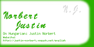 norbert justin business card